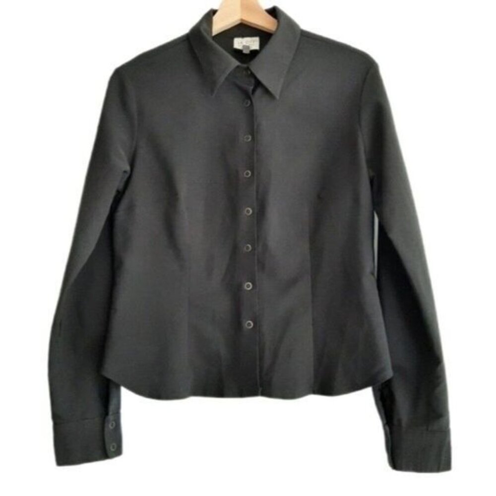 LA CITY \ Habille Les Femmes Nues Snap Button Shirt / Shacket Black Sz M